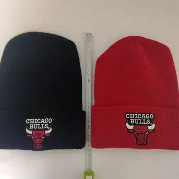 시카고 불스 니트 모자 세트 블랙 레드