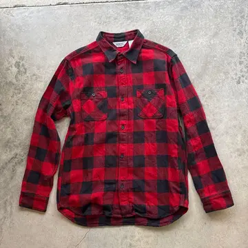 파이브 브라더 XL 레드 블랙 체크 플란넬 셔츠
