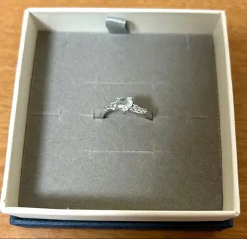 츠츠미 반지 K10 7호 아쿠아 마린 하트 쉐이프