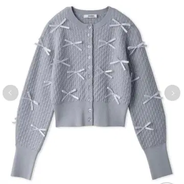 SNIDEL 스나이델 리본 모티브 가디건 라이트 블루