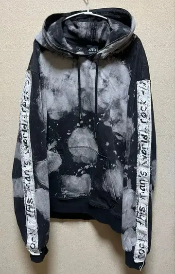 ZARA/블랙 데님/타이다이 후드티/S