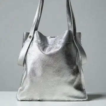 [ 새상품급 ] BEAURE 카우 가죽 2디자인 핸들 토트백 실버