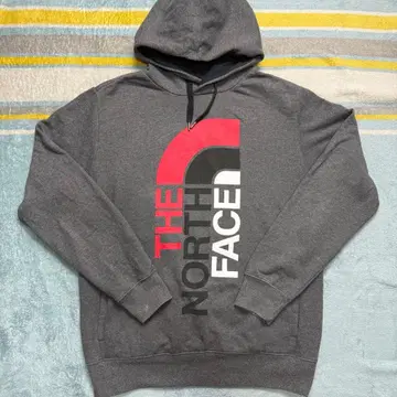 [ 새상품급 ] THE NORTH FACE 후드티 L 그레이 세로 로고