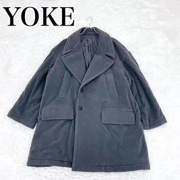 요크 오버사이즈 더블 브레스트 하프 코트 그레이 cabinet 별주