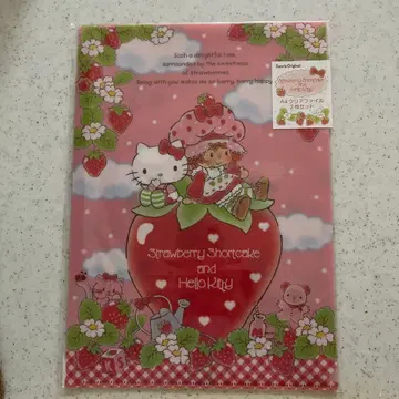 스트로베리 쇼트 케이크 헬로키티 A4 클리어 파일 2장 세트