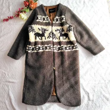 써니클라우드 펠리시모 카우친 보아 롱 코트 M 사이즈 사슴