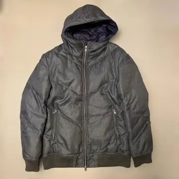 [ 새상품급 ] ABAHOUSE 다크 그레이 후드 부착 다운 자켓