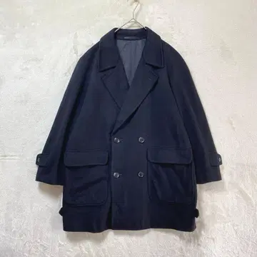 alan martin 캐시미어 100% 더블 체스터 코트 48 블랙