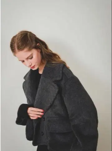 피누에 pinue 빅 포켓 숏코트 그레이