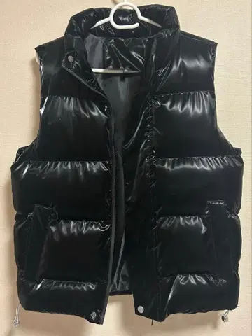 블랙 다운 베스트 남성용/여성 겸용 포켓 부착 XS 사이즈