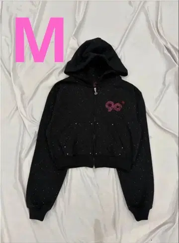 레어 90 로고 글리터 집 후디 핑크 M 사이즈