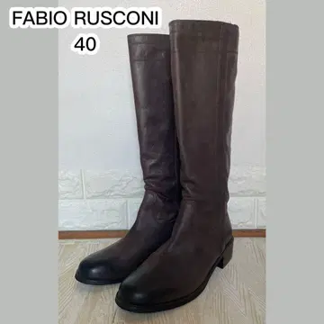 FABIO RUSCONI 롱 부츠 40 다크 브라운