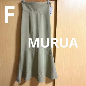 MURUA 백 레이스업 롱 플레어 스커트