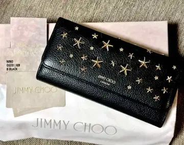 [ 새상품급 ] JIMMY CHOO 블랙 가죽 장지갑 지미추