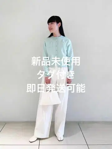 미사용 새상품 택 포함 CABaN 코튼 캐시미어 크루넥 가디건