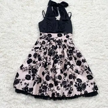 652 레스트로즈 홀더넥 꽃무늬 원피스 핑크 블랙 2