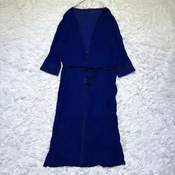 [세비안] 롱 가디건 L 시어 소재 레이스 가운 겉옷 허리 끈