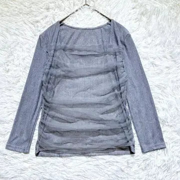 [클리어] 리브튤 절개 티셔츠 F 스퀘어넥 데콜테 페미닌