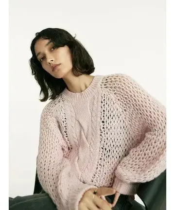 새상품 케이블 니트 풀오버