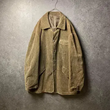 vintage 코듀로이 자켓 4L 카키 더블 포켓 빈티지