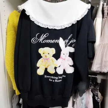 아베일 chip clip 곰과 토끼의 프릴 옷깃 맨투맨