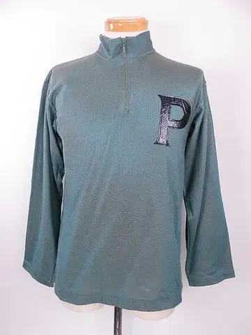 페이튼 플레이스 긴팔 티셔츠 와펜 포함 그린 약간의 광택 S