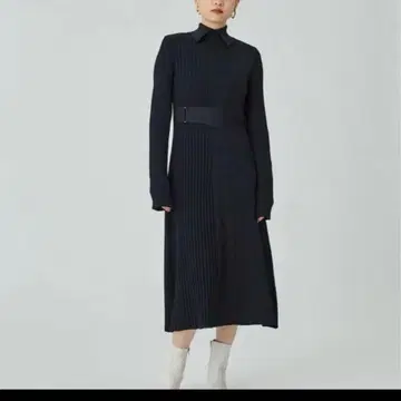 UNITEDTOKYO 니트 원피스 커브 벨티드 니트 원피스