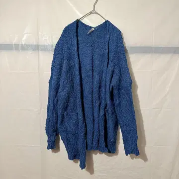 한정품 L Love 파랑 가디건 M/L 블루 포켓 부착 루즈핏