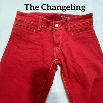 The changeling RECORD 데님 팬츠 RED 로우라이즈 M