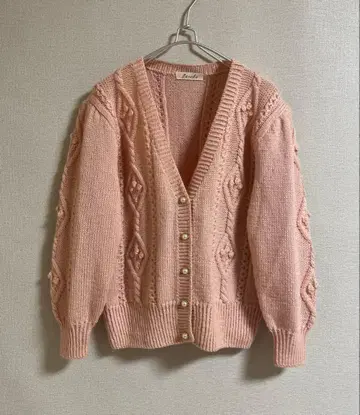 새상품급 쇼와 레트로 울 100% V넥 가디건 일본제 빈티지