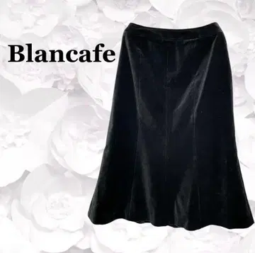 [블랑카] 스웨이드 느낌 스커트 플레어 [M] 블랙 광택 고급스러움