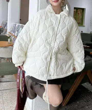 ZOZOTOWN 화이트 퀼팅 자켓 오버 사이즈 L 사이즈