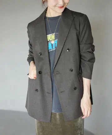 새상품 슬로브 이에나 slobeiena 울 혼방 더블 브레스트 자켓