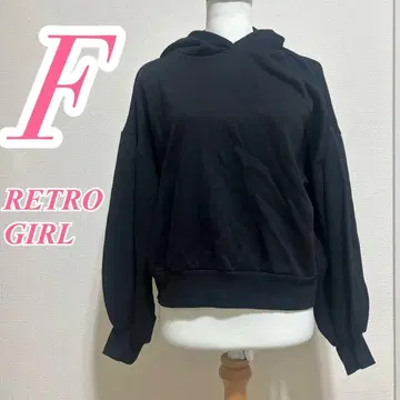 레트로걸 블랙 후드티 F 긴팔 캐주얼 폴리 면