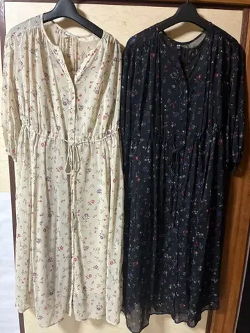 유니클로 꽃무늬 롱 원피스 2세트