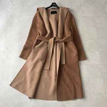 알아바일 후드 부착 리버 코트 더블 페이스 벨트 베이지 1