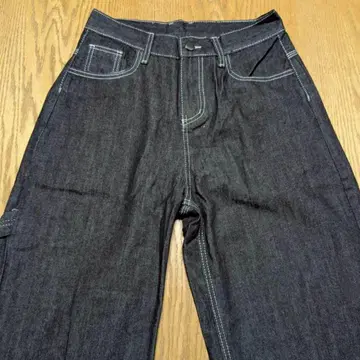 초와이드 배기 실루엣 데님 팬츠 다크 인디고 M 사이즈 코튼