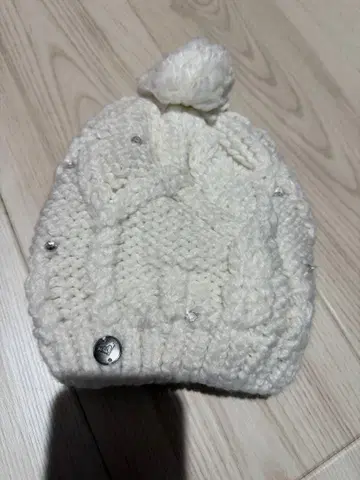 ROXY 케이블 니트 모자 화이트