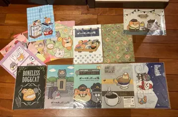 본레스 개와 본레스 고양이 클리어 파일 16장 세트 덤 씰 포함