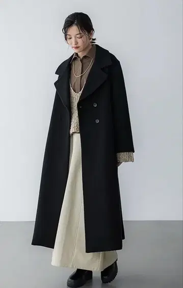 새상품급 멜톤 롱 코트 크루레 crewre size 3