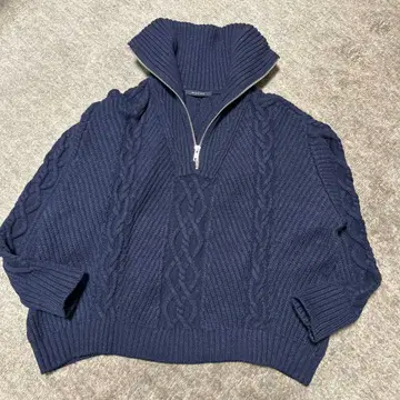 투모로우랜드 MACPHEE 에어리 울 하프 지퍼 니트