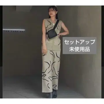 아메리빈티지 MEDI CURVE ART 니트 셋업 세이지