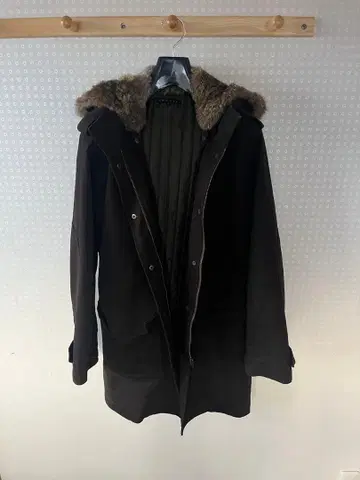 띠어리 다크 브라운 퍼 모즈 코트 사이즈 2