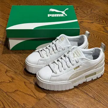 푸마 메이즈 통굽 스니커즈 화이트 베이지 24.5