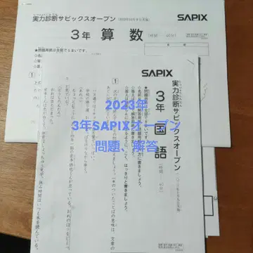 2023년 10월 SAPIX 3학년 실력 진단 사피 오픈