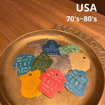 US 구매 빈티지 도그택 키링 참 미국제 빈티지 29