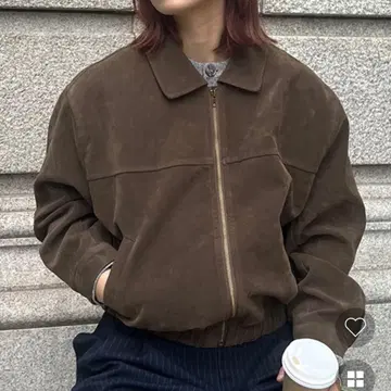 nugu laugher 스웨이드 블루종 자켓