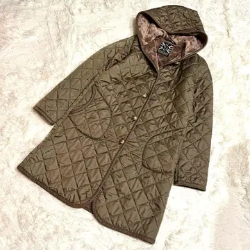 컨디션 최상 라벤햄 퀼팅 코트 후드 부착 보아 안감 M 사이즈 카키