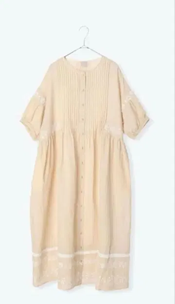 츠하루 바이 사만사 모스모스 여름 꽃 자수 레이스 원피스 아이보리