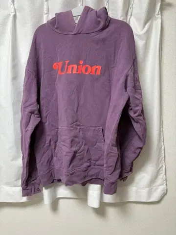 Union 퍼플 후드 부착 후드티 사이즈 L